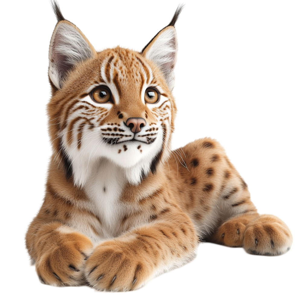 Adorable young lynx with sharp eyes symbolizing curiosity wilderness strength and the agile grace of wild feline species png