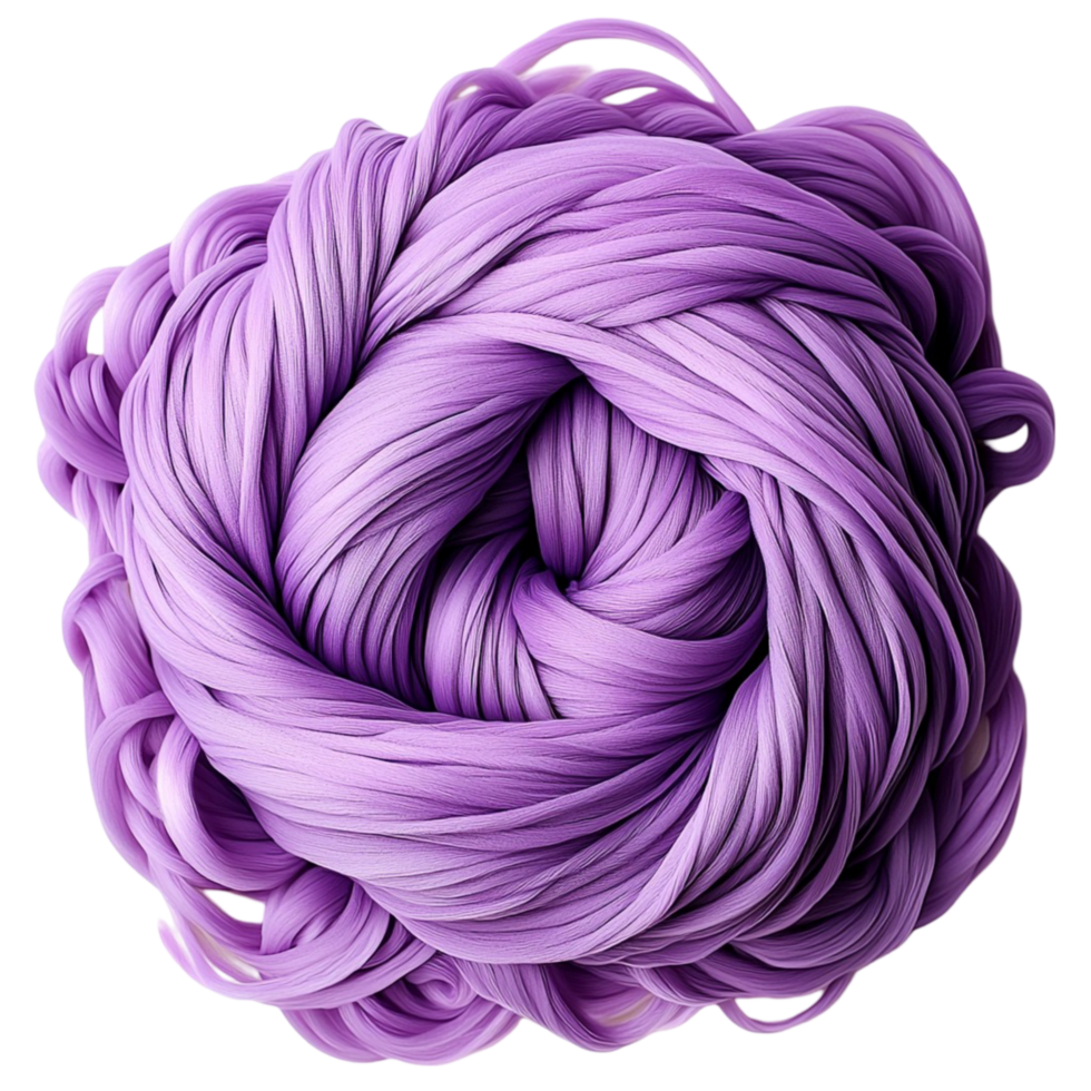 Skein of thick purple yarn with a soft texture symbolizing creativity craftsmanship warmth and the cozy beauty of handmade textiles png