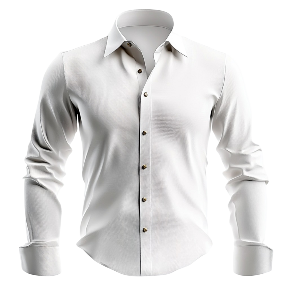 à moda branco abotoar camisa com uma fresco colarinho simbolizando moda elegância sofisticação e a essencial charme do clássico vestuário png