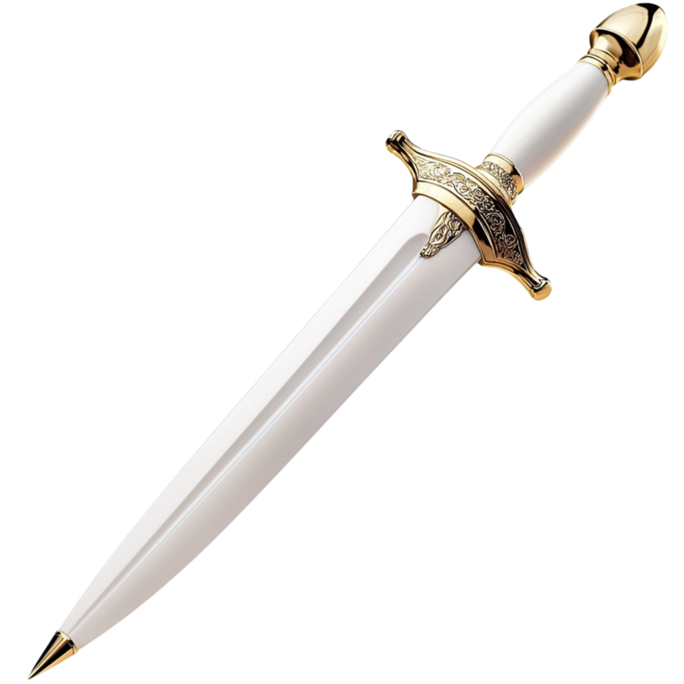 Stunning silver sword with an ornate golden handle symbolizing bravery honor craftsmanship and the timeless legacy of legendary warriors png