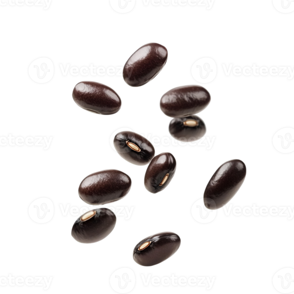 Falling beans isolated on white background, perfect for food blogs png