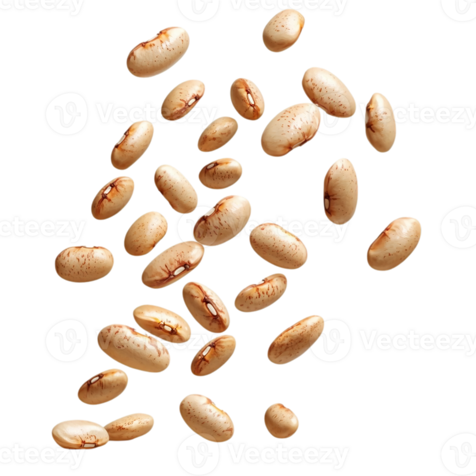 Falling beans isolated on white background, perfect for food blogs and packaging png