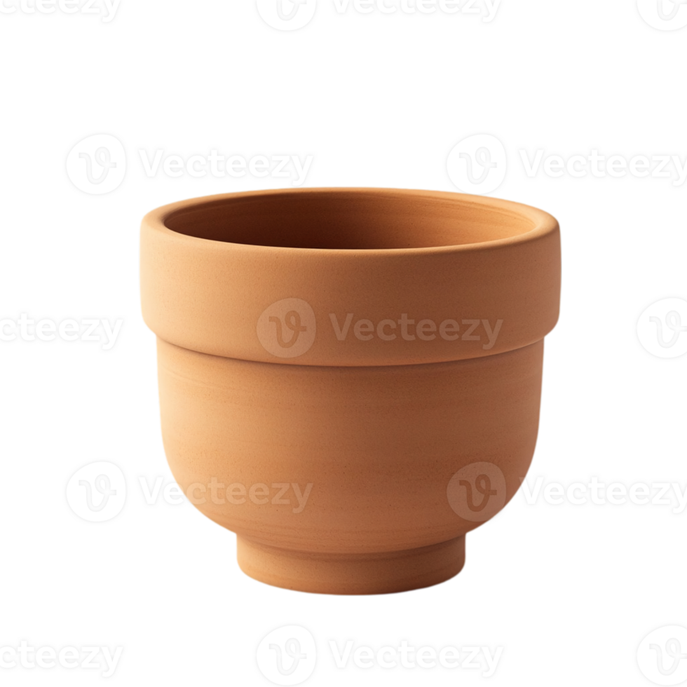 Empty Geometric Clay Pot Planter Isolated White Background png