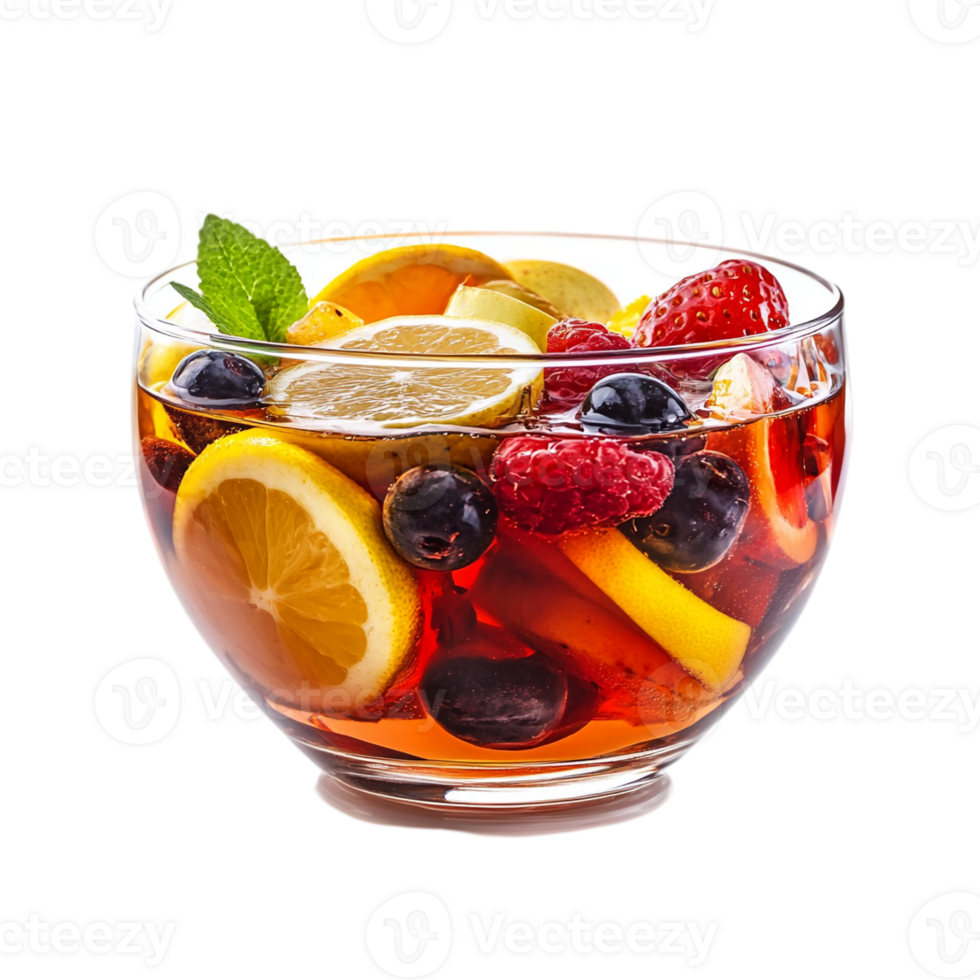 Delicious fruit punch bowl recipe refreshmentisolated on transparent background png