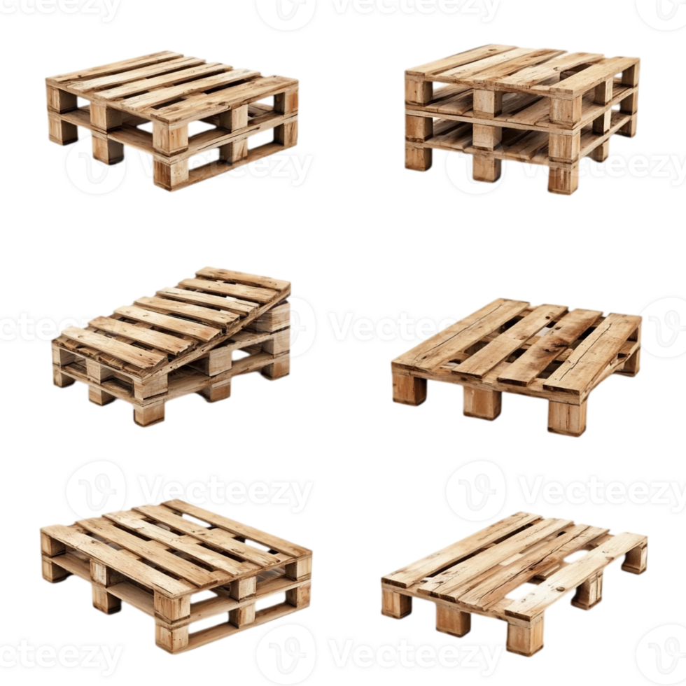 Wooden pallets for shipping and storage needsisolated on transparent background png