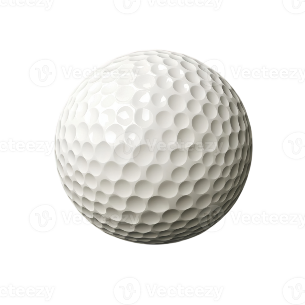 Isolated white golf ball on a black backdropisolated on transparent background png