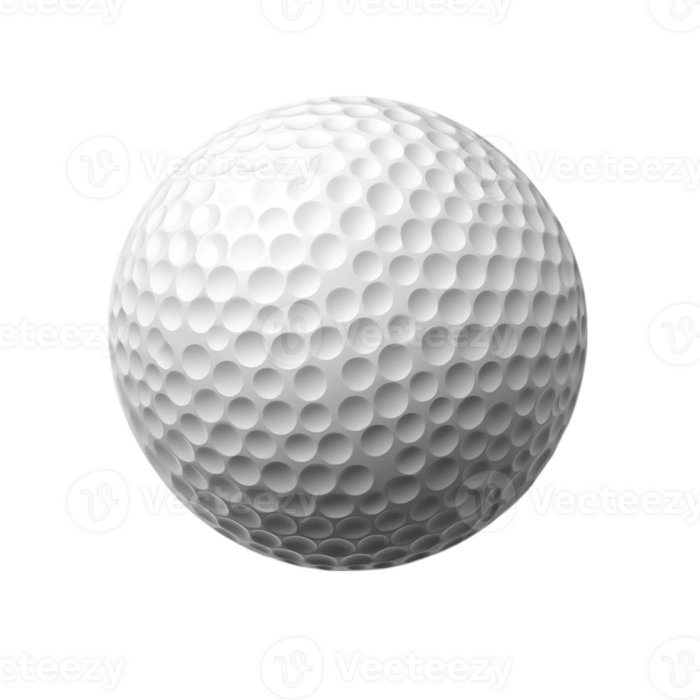 White golf ball with textured dimple pattern isolated on transparent background png