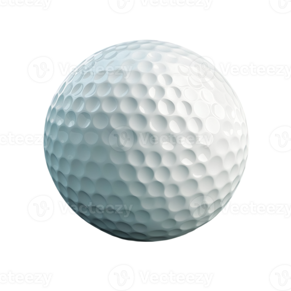 Isolated white golfball on a black backdropisolated on transparent background png