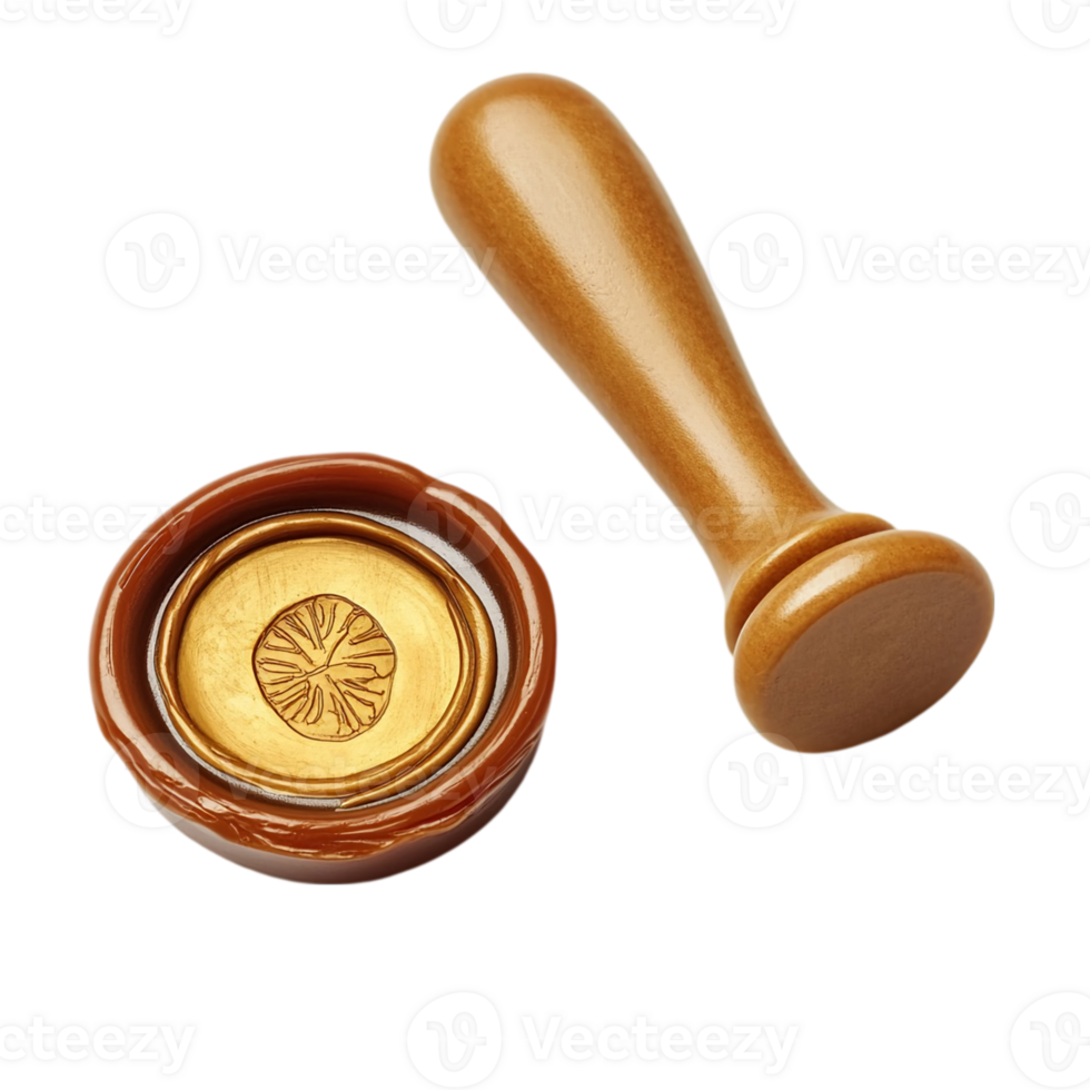 Wax seal stamp for letters and invitationsisolated on transparent background png