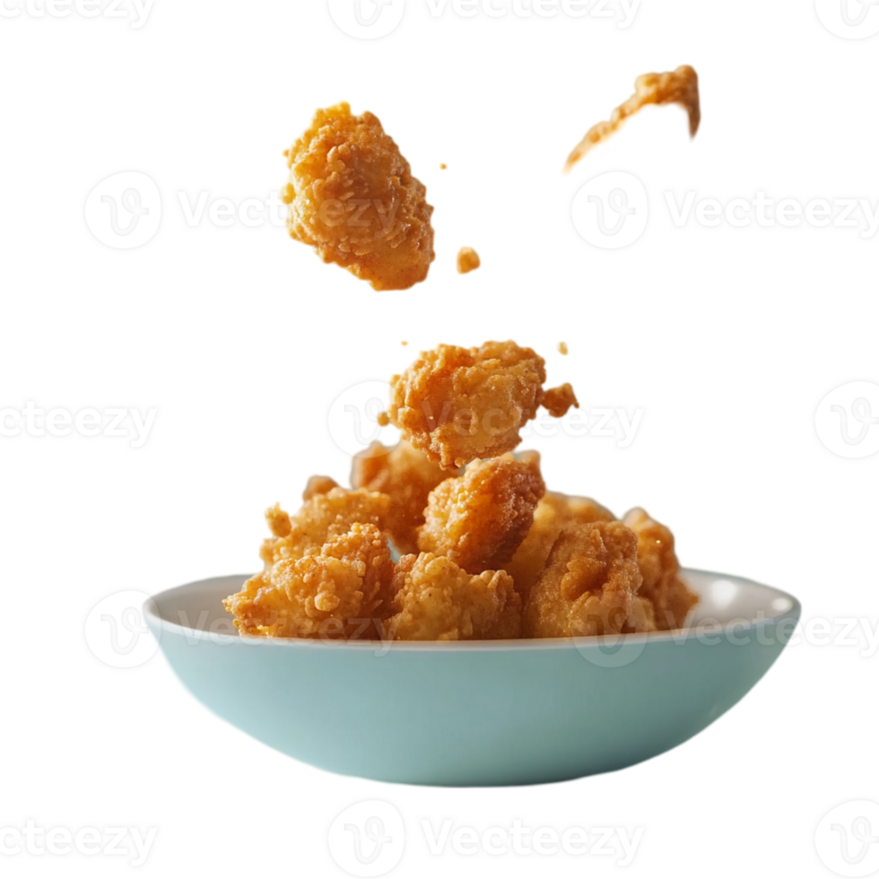 Delicious fried chicken bites food conceptisolated on transparent background png