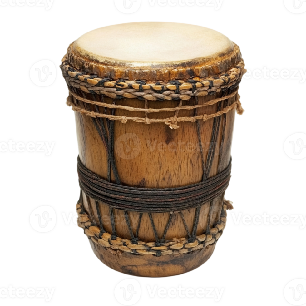 Traditional african drum musical instrumentisolated on transparent background png