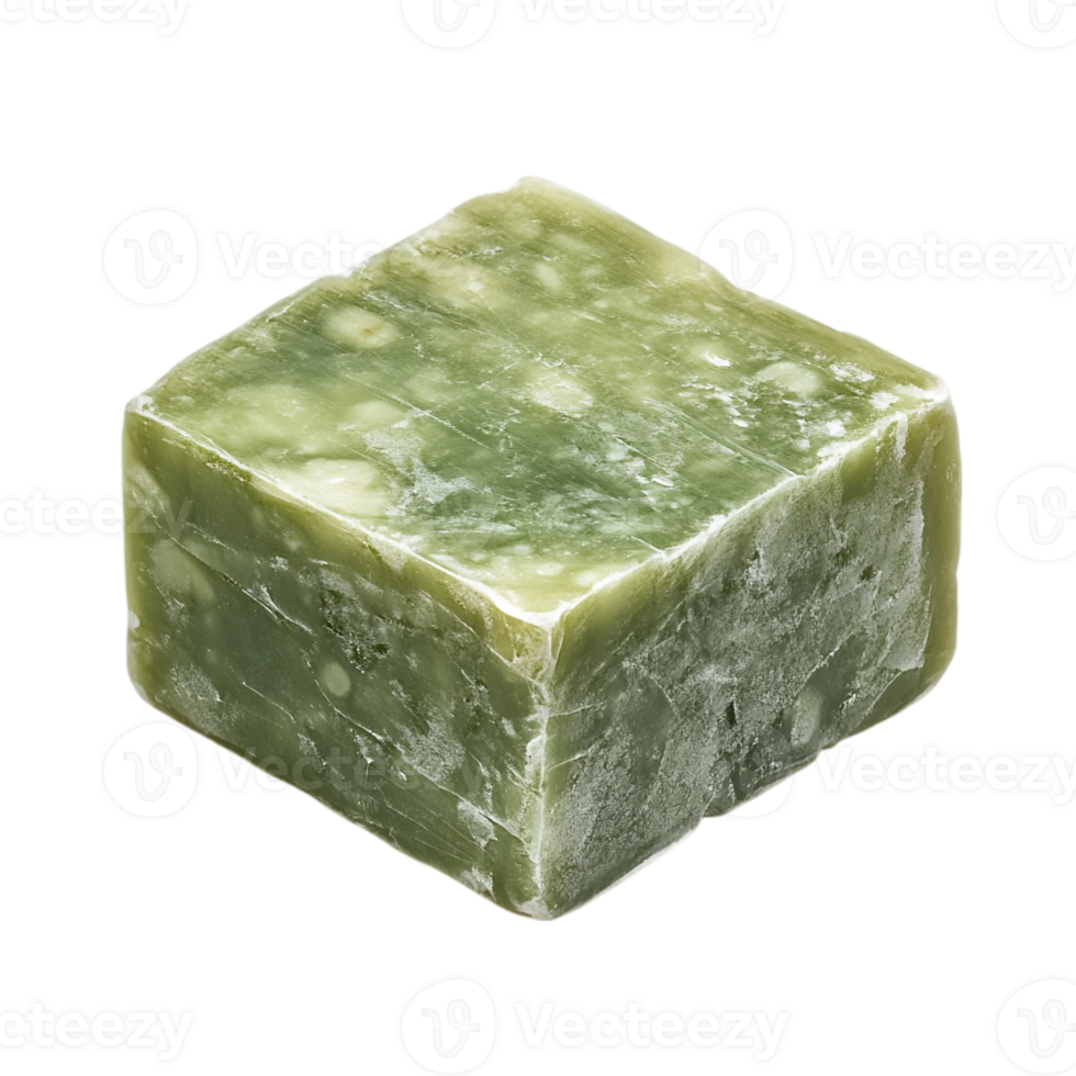 Isolated green jade cube on a black backdropisolated on transparent background png