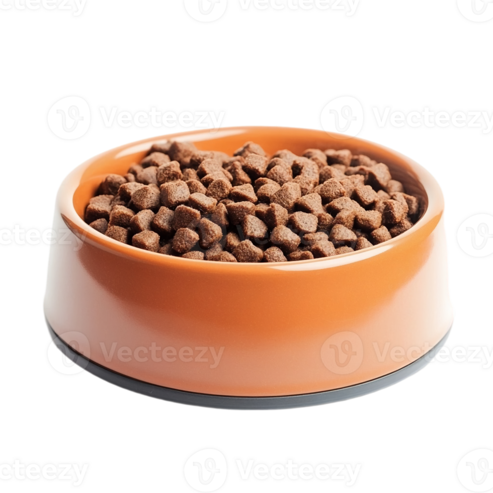 Bowl filled with nutritious kibble for canine consumption isolated on transparent background png