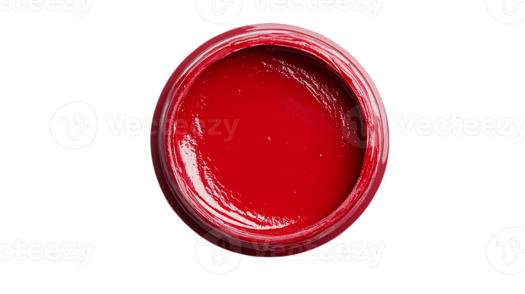 Red paint can close up art supply vibrant color studio isolated on transparent background png