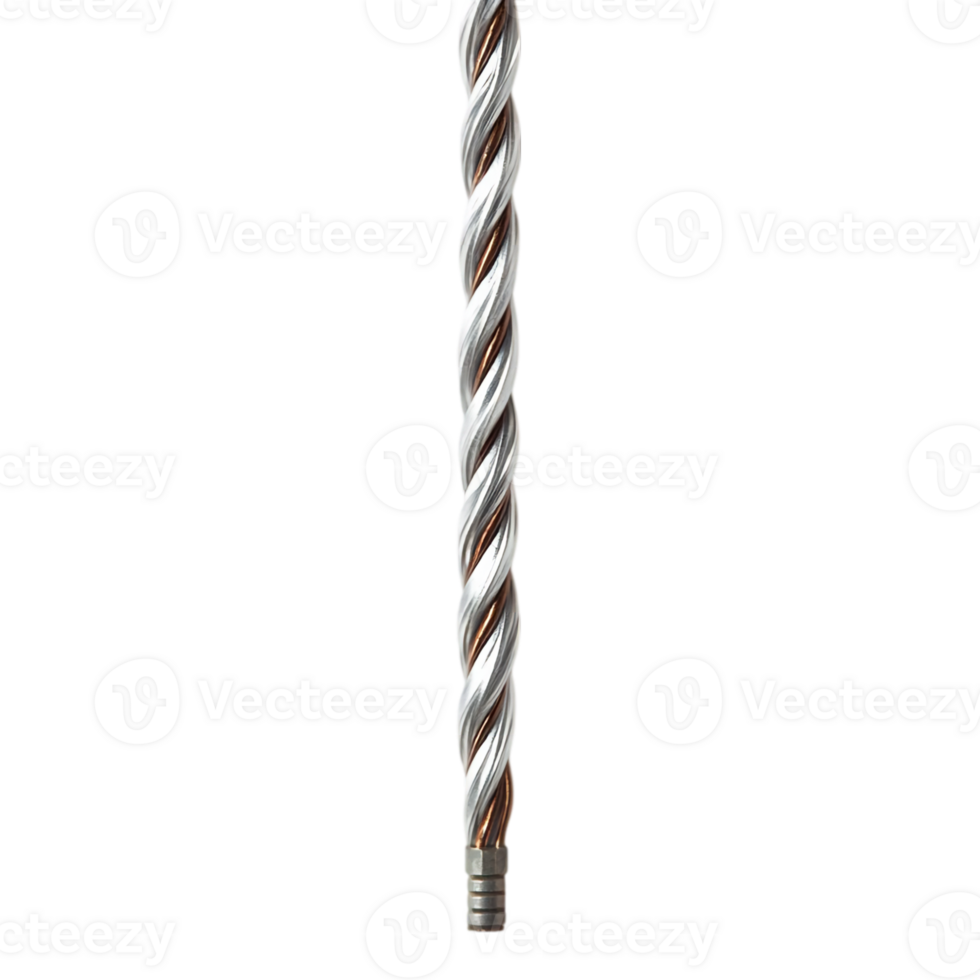Metallic twisted cable design element on a background isolated on transparent background png