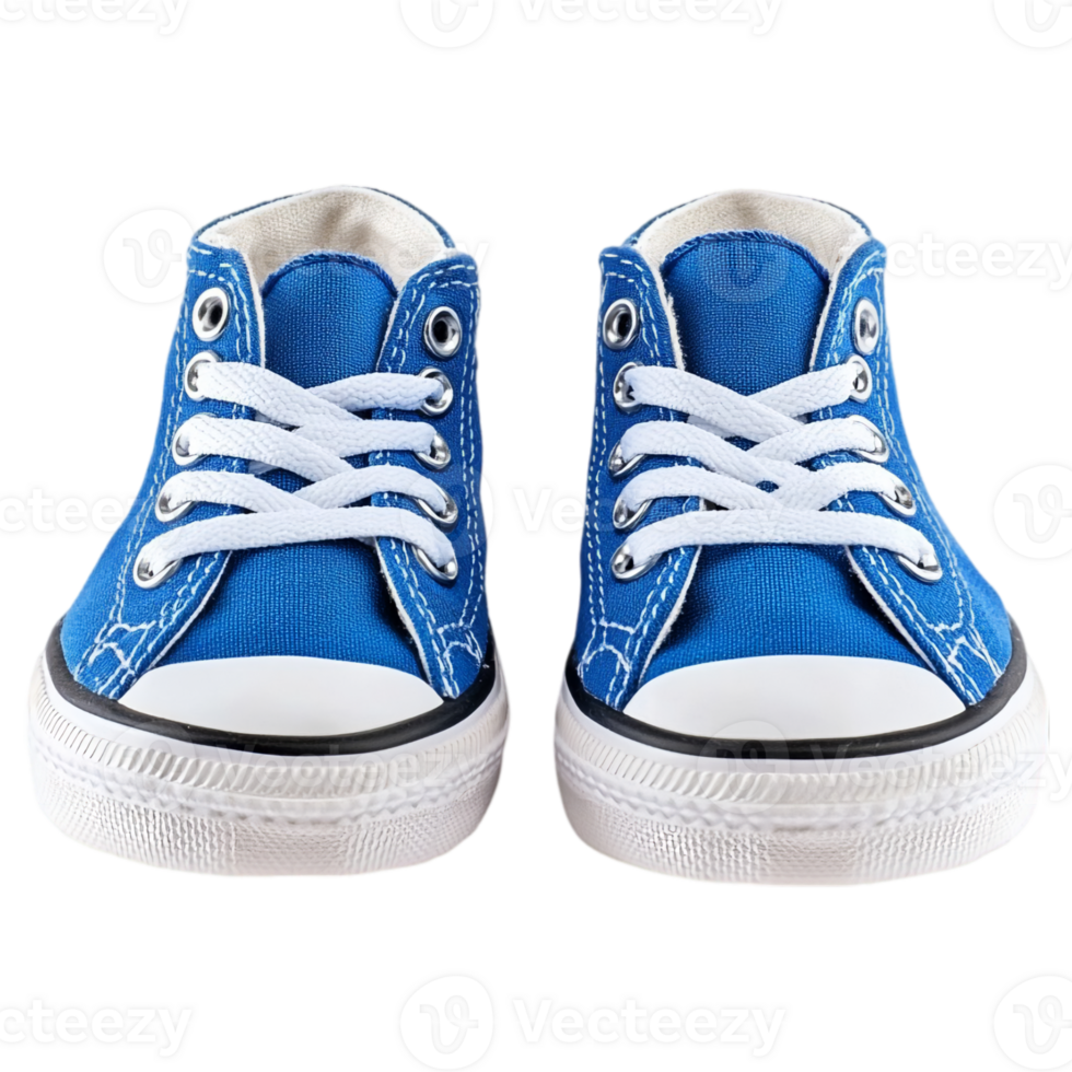 Blue canvas toddler shoes footwear apparel fashion item isolated on transparent background png
