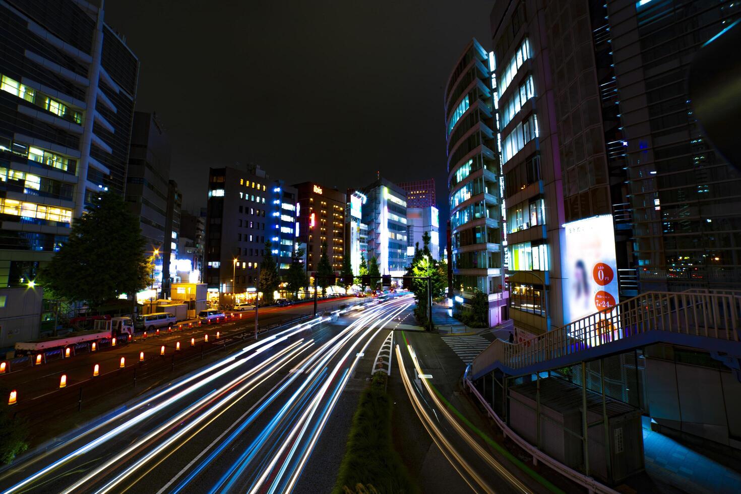 A timelapse of the street at the neon town in Shinjuku Tokyo photo