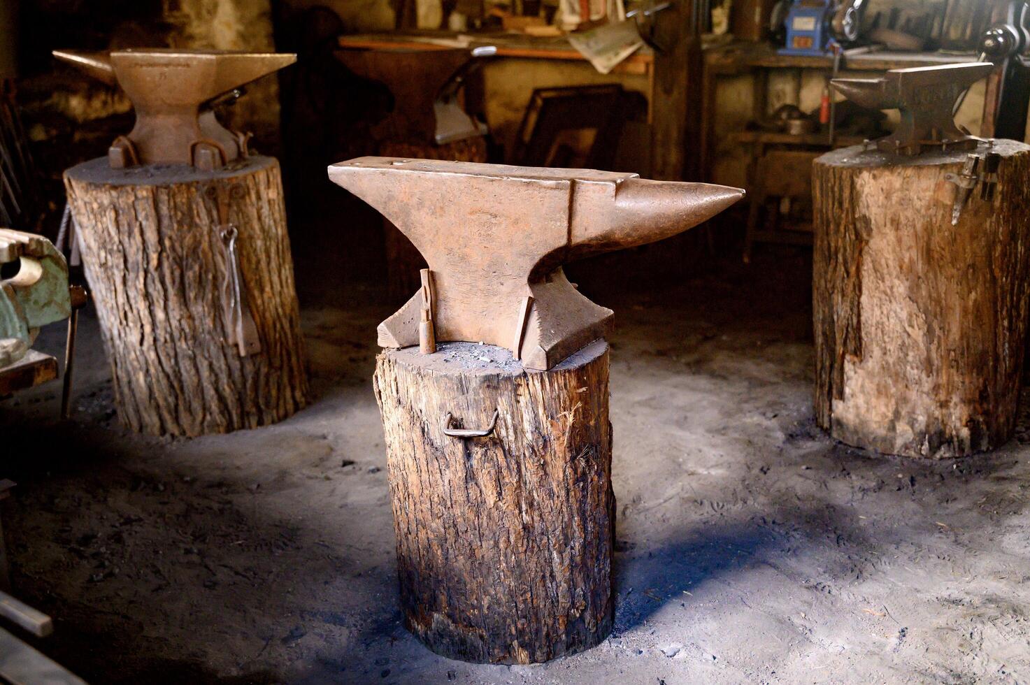 An anvil in the forge in the Museum Kulturen in Lund Sweden 2025 photo