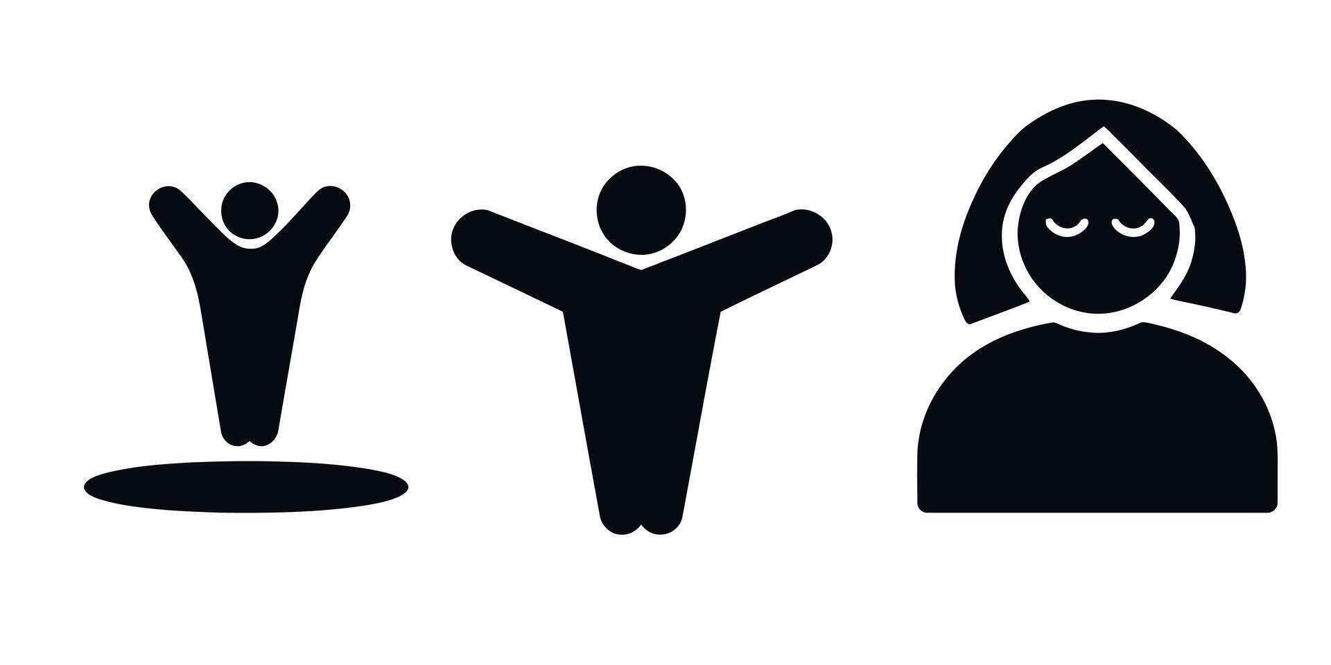 People icons silhouette human figures illustration woman icon person symbol art design graphic vector