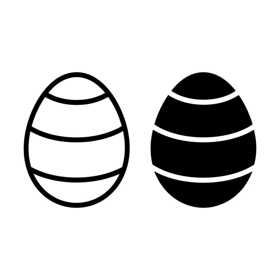 Easter egg illustration holiday spring decoration design outline black white line art graphic element vector