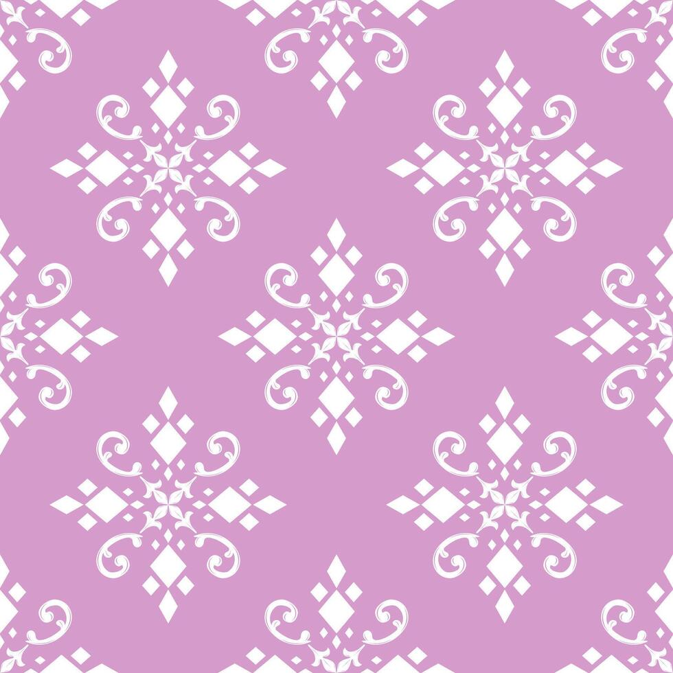 Exquisitely Luxury Detailed Scroll Ornament Victoria Mandala Style on Lilac Background Seamless Pattern Monogram. Classy Glamours For Elegance Decoration Wallpaper Interior Fabrics Backdrop Cover Lace vector