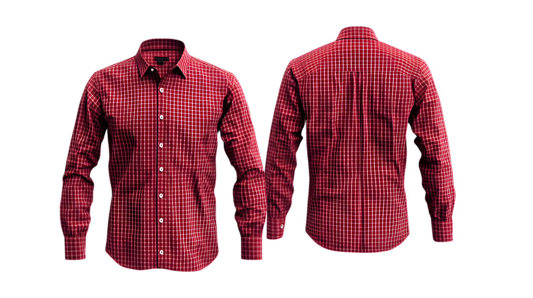 men's shirt with red and white checker pattern png