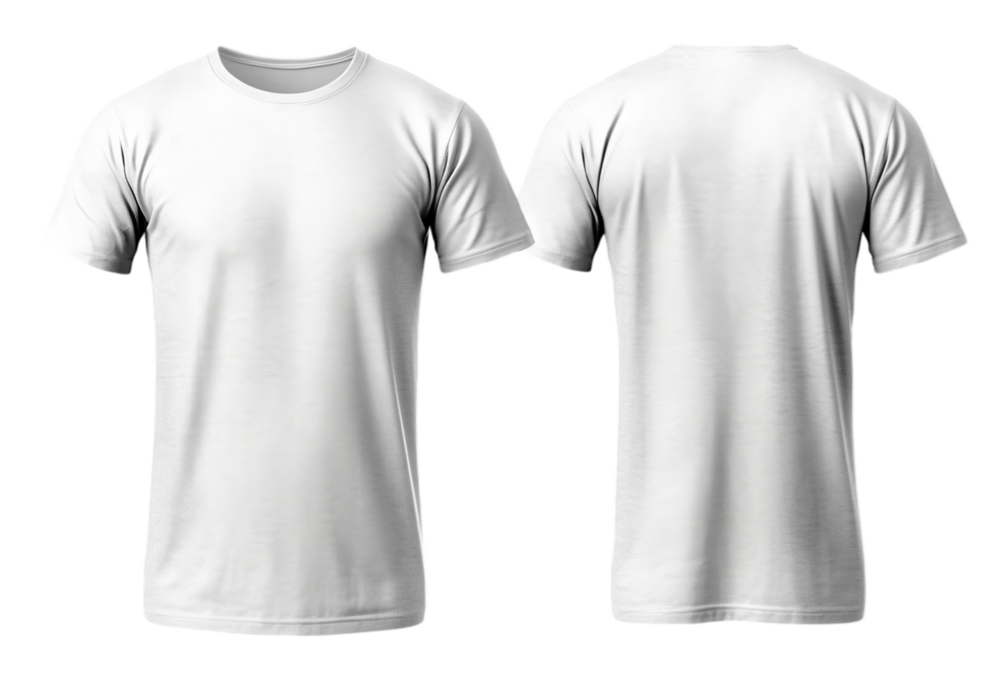 Plain white t-shirt mockup design. Front and back view png