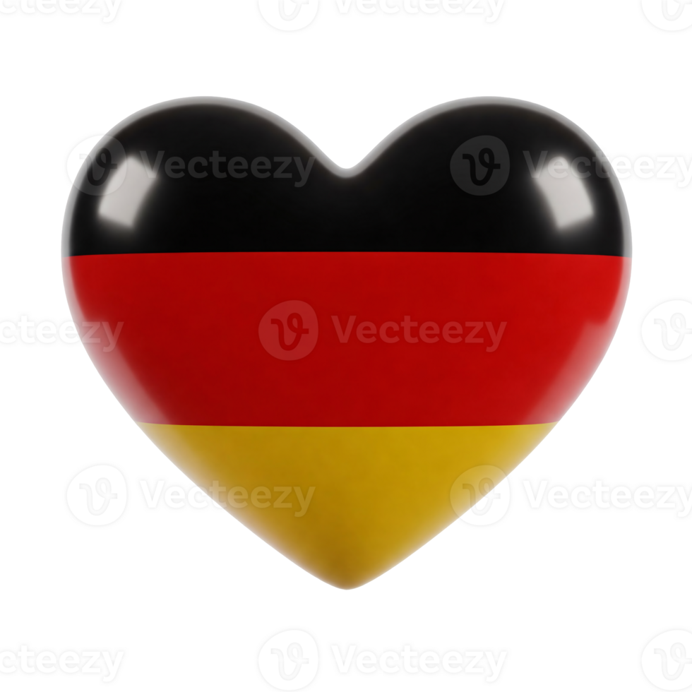flag of germany heart shape isolated on transparent background png