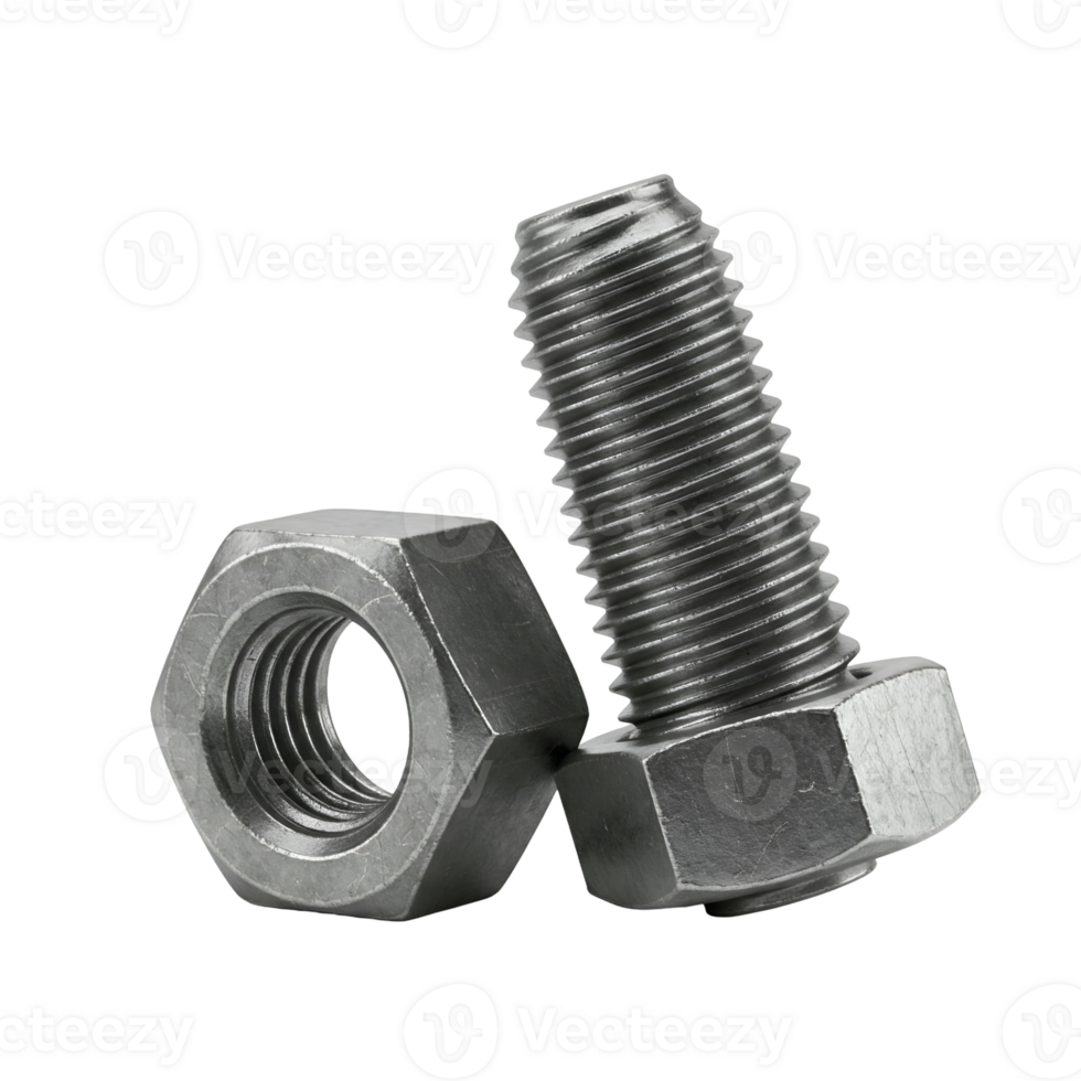 a bolt and nut on a transparent background png