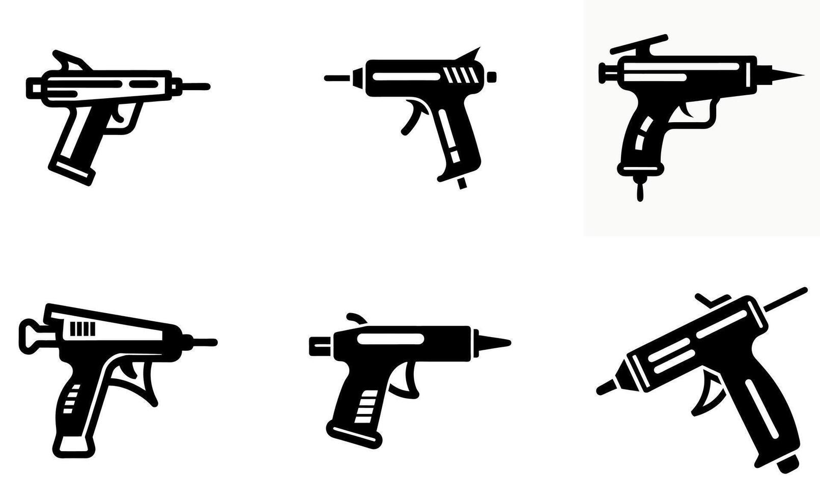 Glue Gun Logo Icons vector