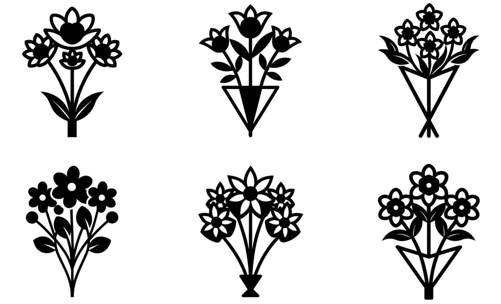 Black and White Floral Designs vector