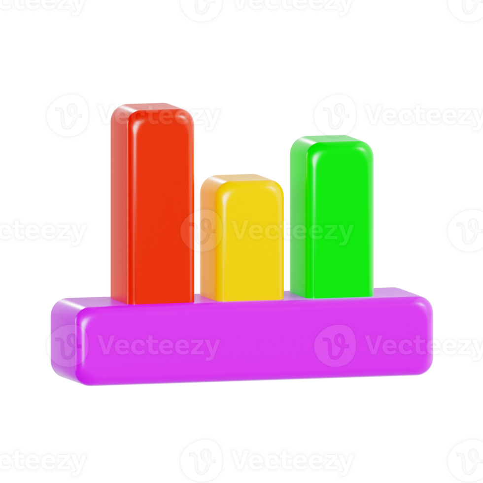 Business Growth Graph in 3D Cartoon Style png