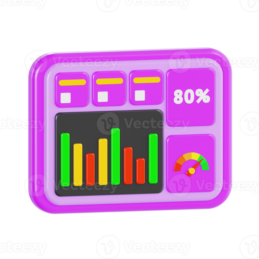 Data Monitoring Panel in 3D Style png