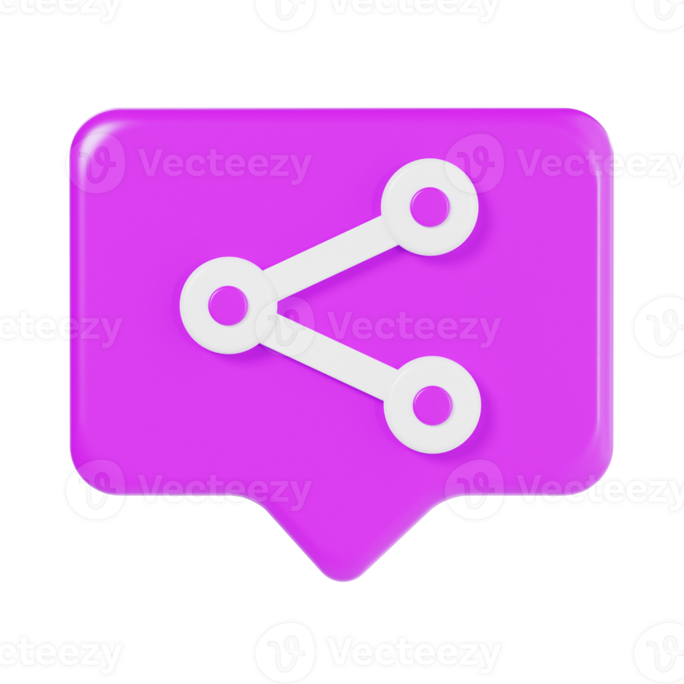 3D Share Icon in Social Media Style png