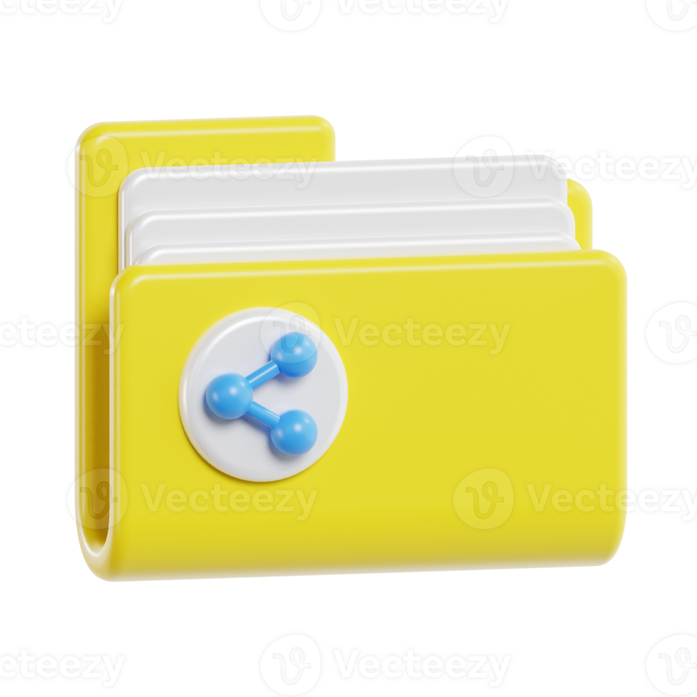 File Folder with Share Symbol in 3D Design png