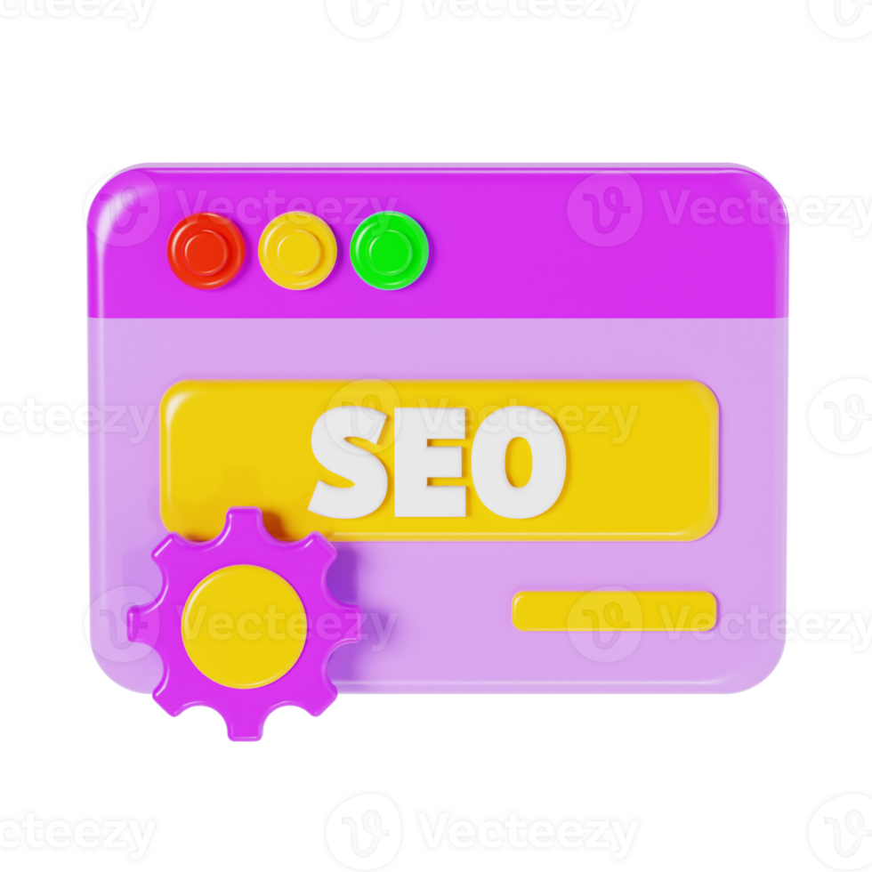 Search Engine Optimization Interface in 3D png