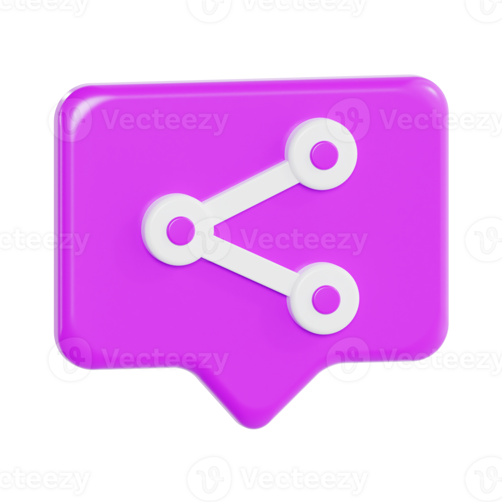 Connection and Sharing Icon in 3D png