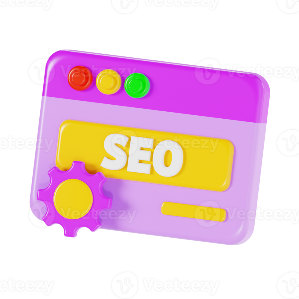 3D SEO Web Optimization Icon png