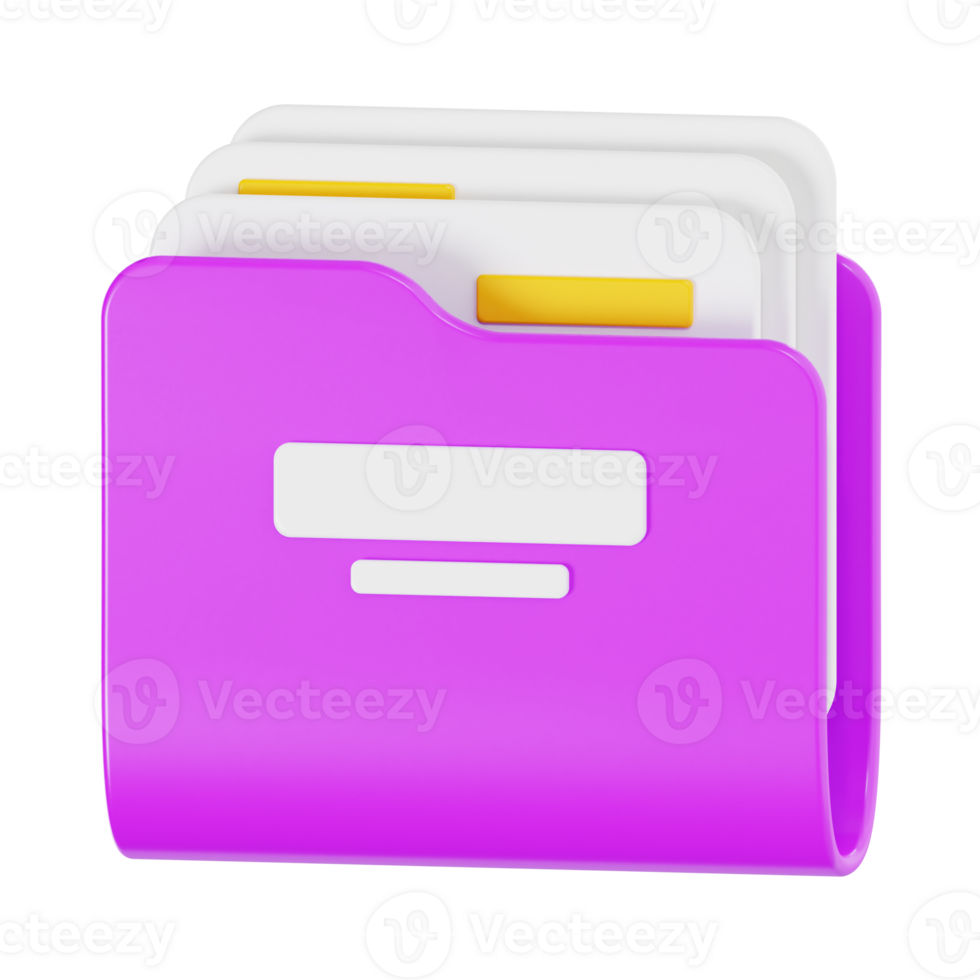3D File Folder Icon with Documents png
