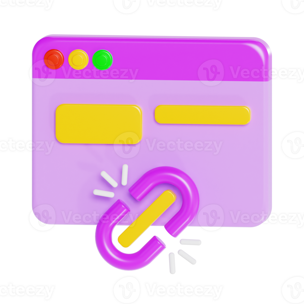 3D Broken Link Icon for Web Error png