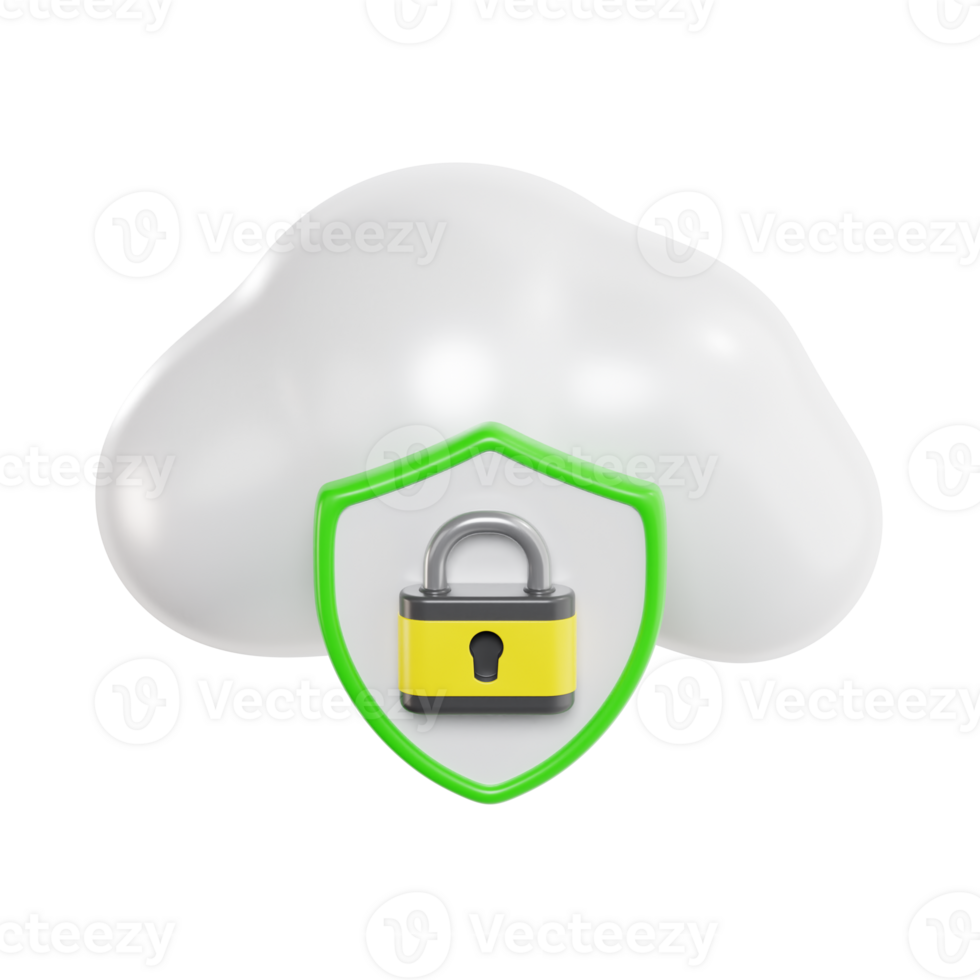 Secure Cloud with Lock and Shield png