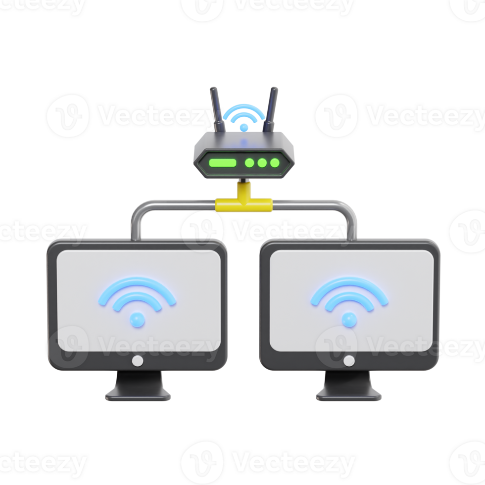 WiFi Router and Devices for Network Connectivity png