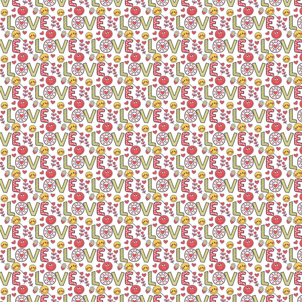 Seamless pattern with flowers and plants vector