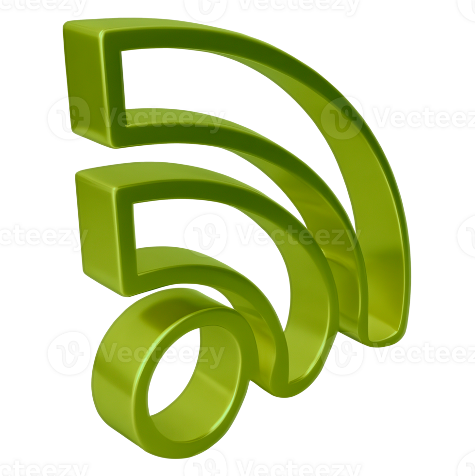 Green RSS icon. The Vecteezy website displays this graphic as one of its stock graphics png