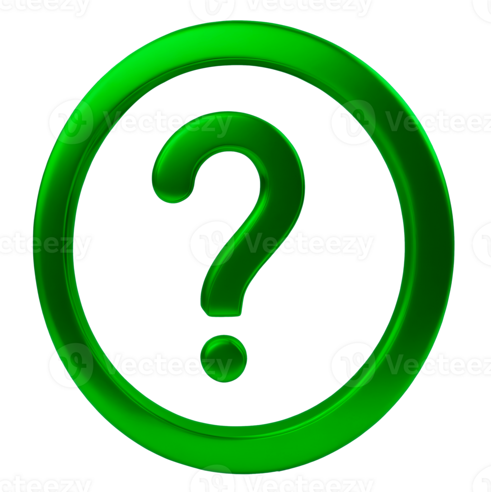The image is a green question mark. The question mark is encased in a green circle png