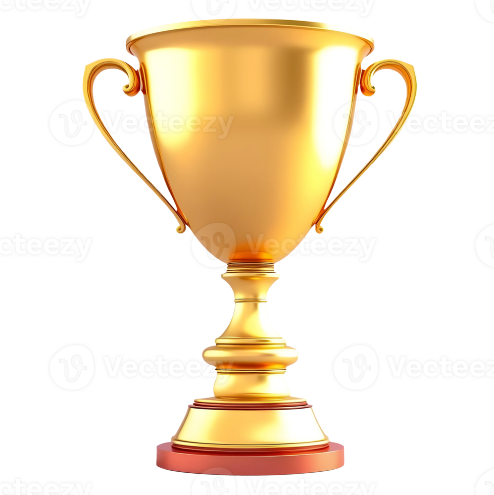 A golden trophy stands centered, with a red base png