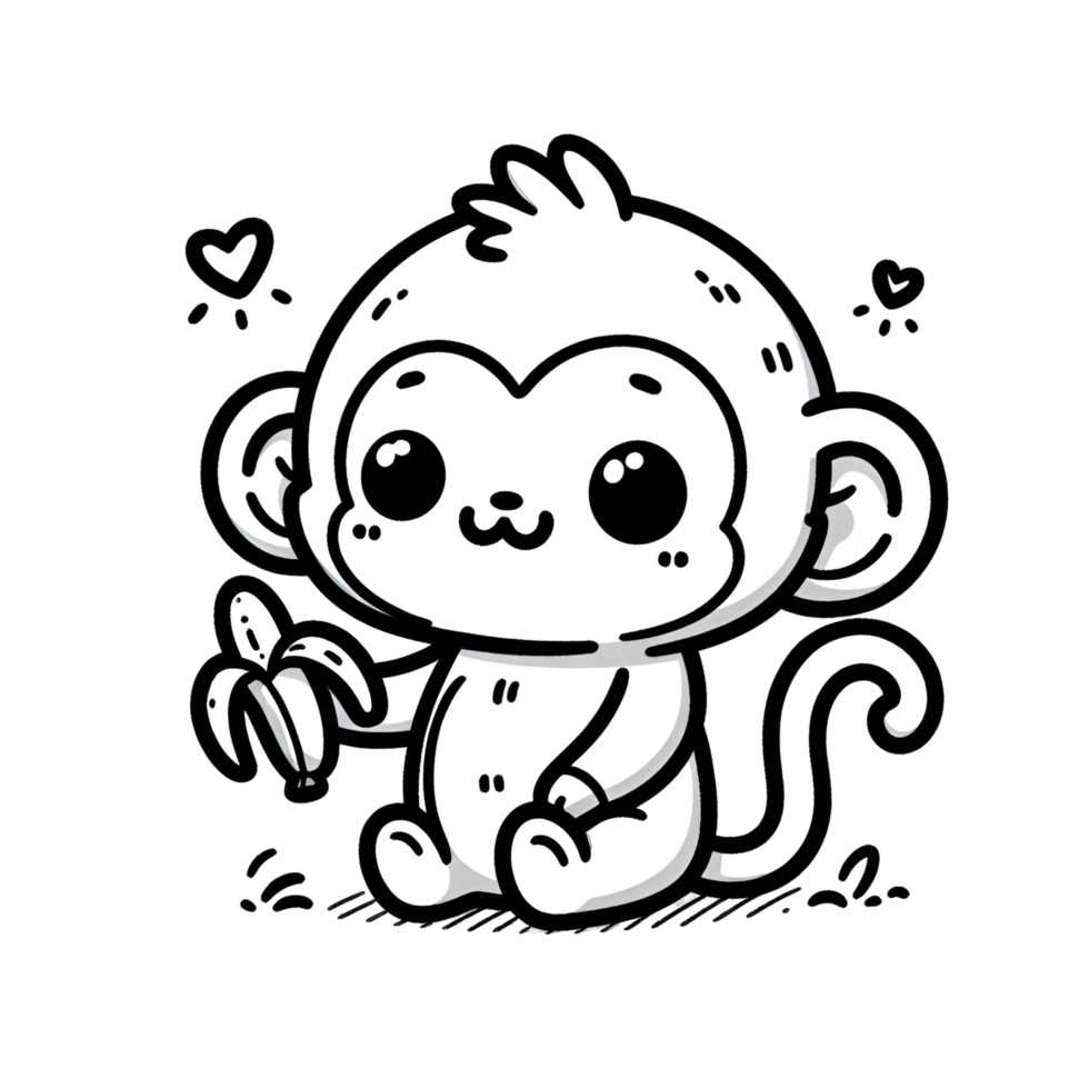 Cartoon Monkey Banana png