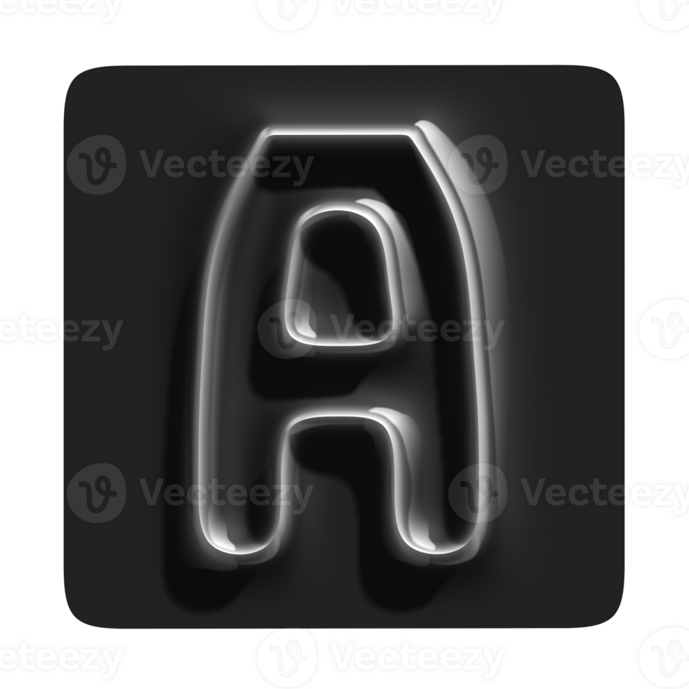 A 3d letter a on a black background png