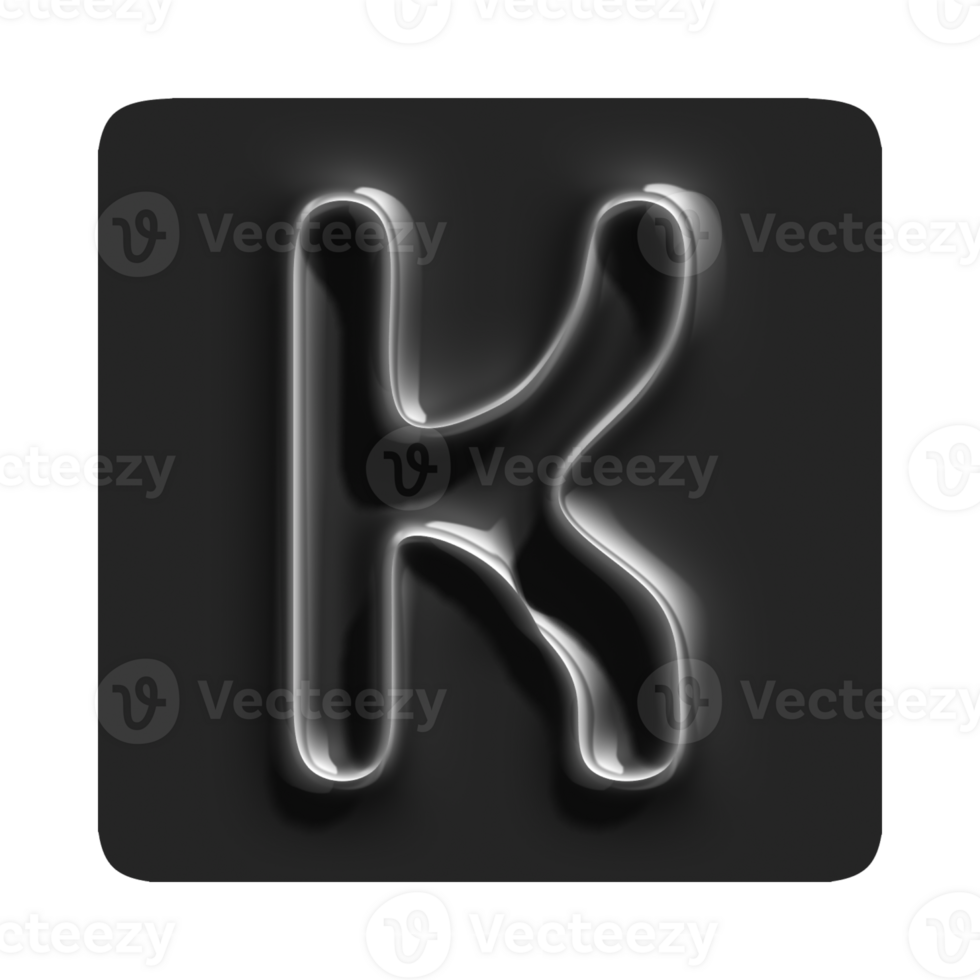 A black and white image of a letter k png