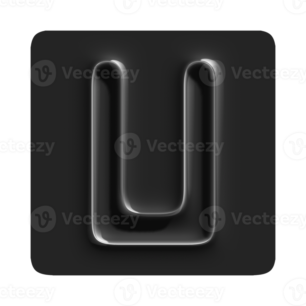 U Letter Black Theme png